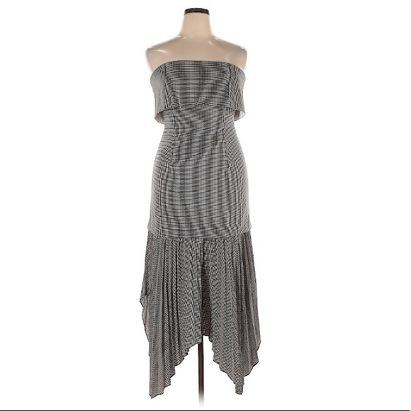 C/MEO Collective strapless check print midi dress new w tags women’s XL - Picture 2 of 7